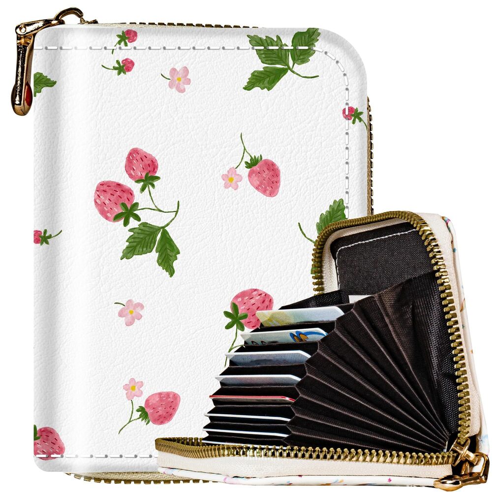 9603 Credit Card Holder Strawberry RFID Credit Card Wallet with Zipper